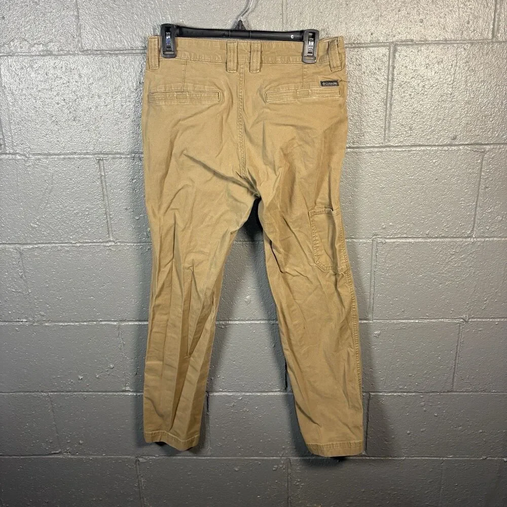 Columbia Pants Mens 30x30 Khaki Regular Fit Stretch Cotton Chino Hiking Outdoor